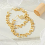 Pendientes Personalizados con Nombre - Baño de Oro 18K sobre Acero Inoxidable