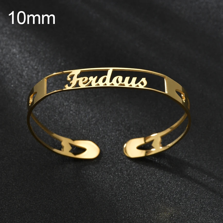 Brazalete Personalizado con Nombre | Acero Inoxidable Premium