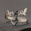 Anillos Pareja Personalizados Doble Nombre Acero Inoxidable Oro | Boda Ajustables