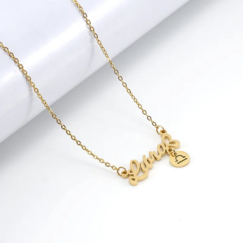 Collar Zodiacal Infantil Acero Inoxidable Oro | 12 Signos Personalizado