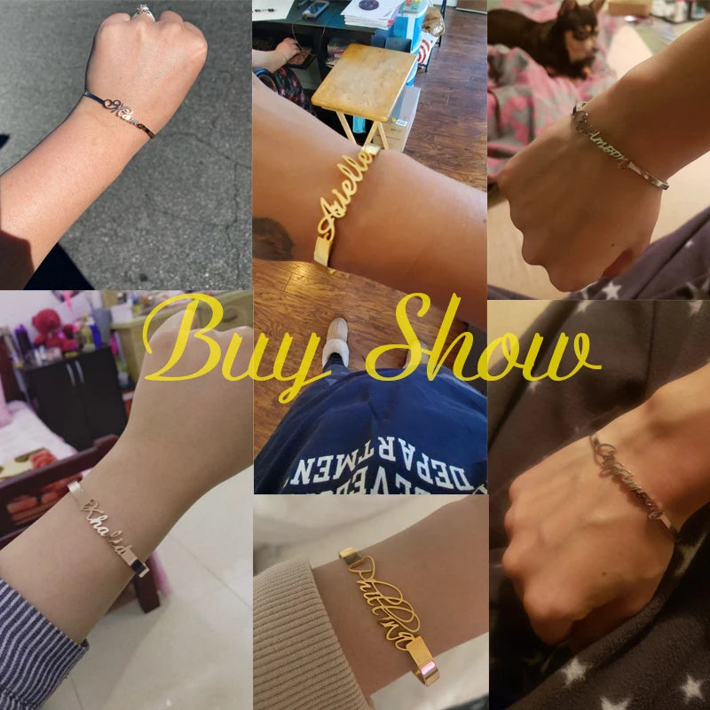 Brazalete Personalizado con Nombre | Acero Inoxidable Premium