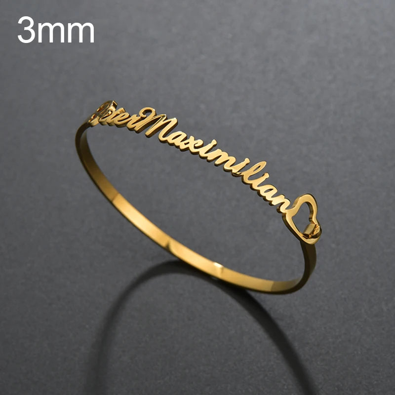 Brazalete Personalizado con Nombre | Acero Inoxidable Premium
