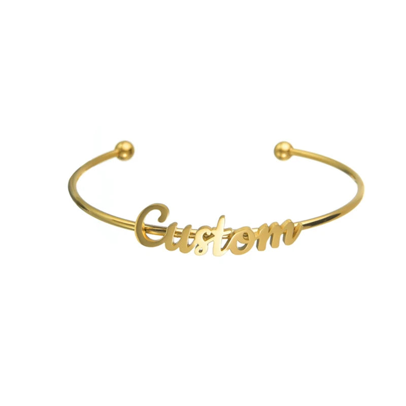 Brazalete Personalizado con Nombre | Acero Inoxidable Premium