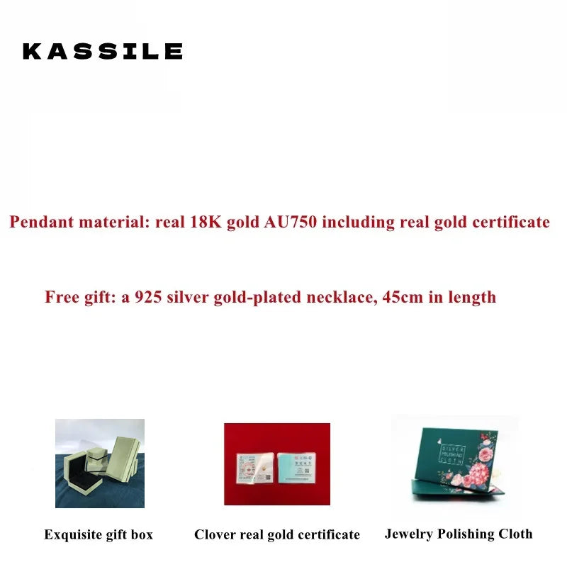 Collar Trébol 5 Hojas Oro 18K Certificado AU750 | Piedra Natural Lujo