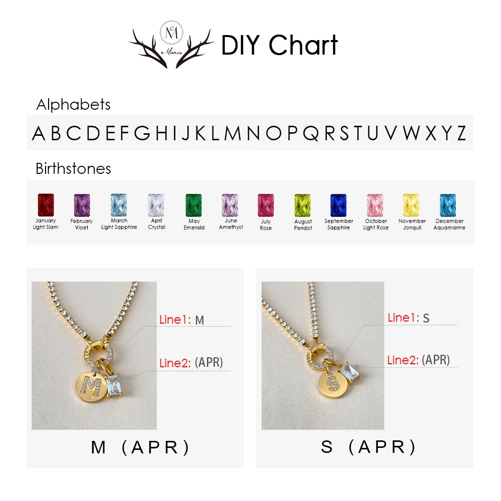 Collar Inicial Personalizado Acero Inoxidable Oro 18K | 26 Letras Circonita