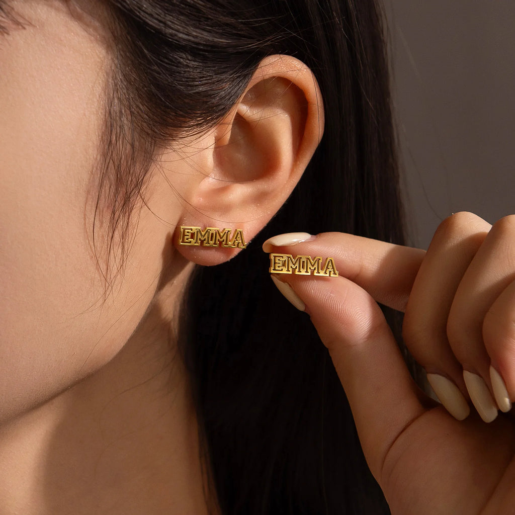 Conjunto Joyería NK Personalizado Nombre Acero Inoxidable | Collar Pulsera Pendientes