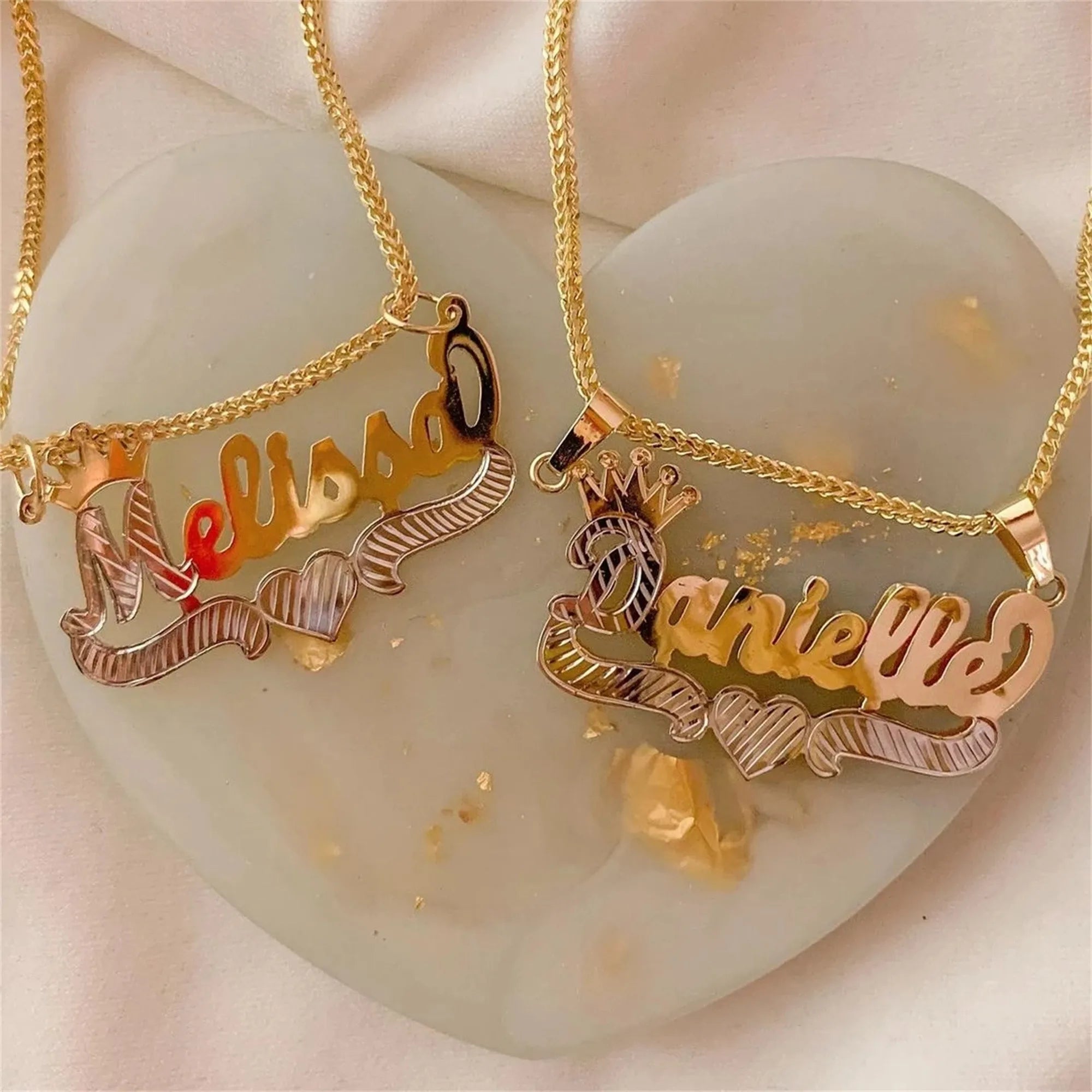 Collar Personalizado con Nombre - Placa 3D Doble Capa
