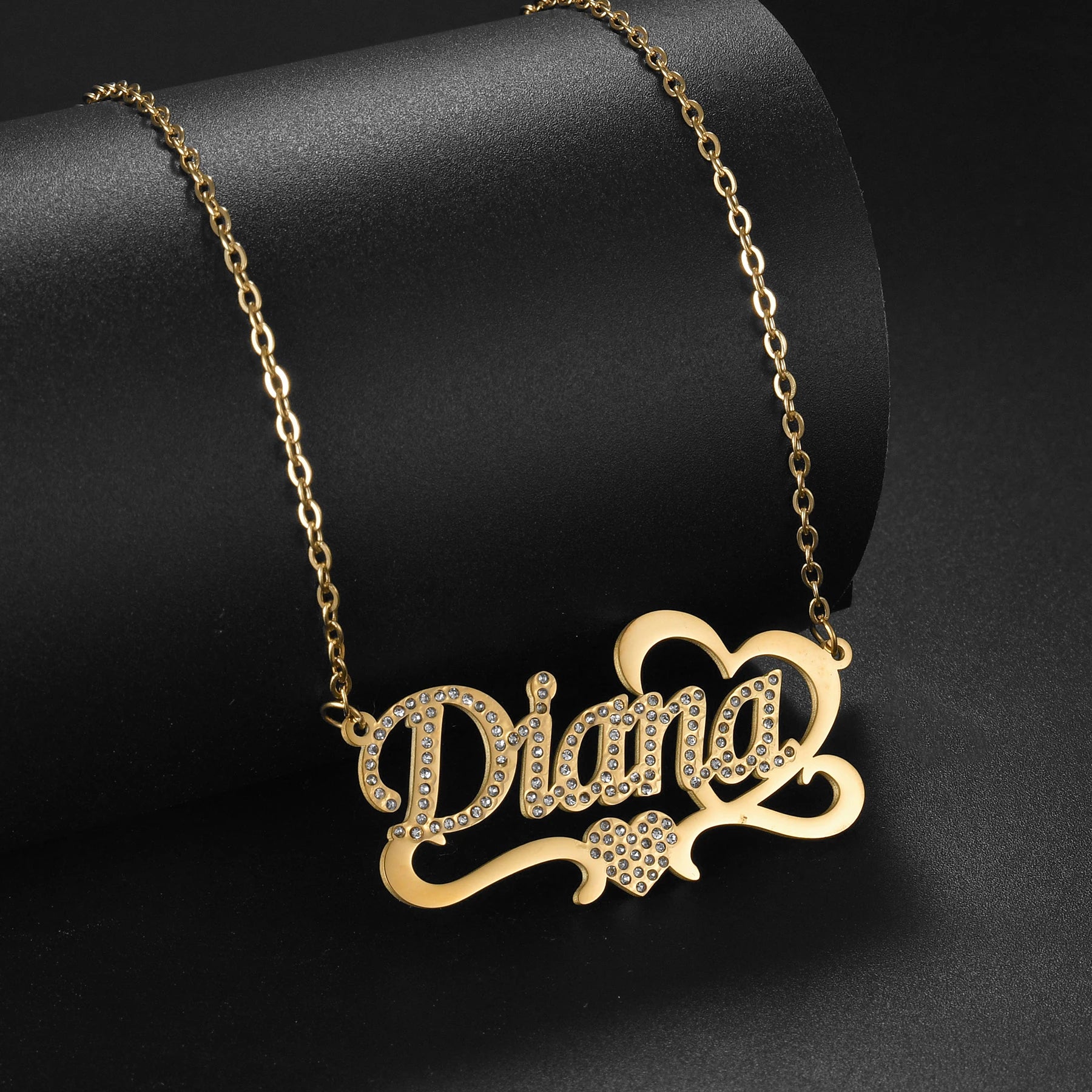 Collar Personalizado con Nombre y Corazón - Acero Inoxidable Premium