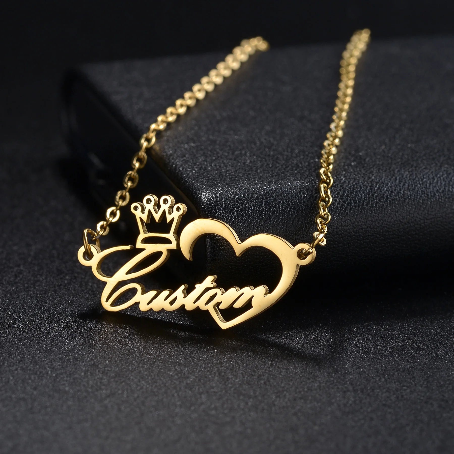 Collar Personalizado con Nombre y Corazón - Acero Inoxidable Premium