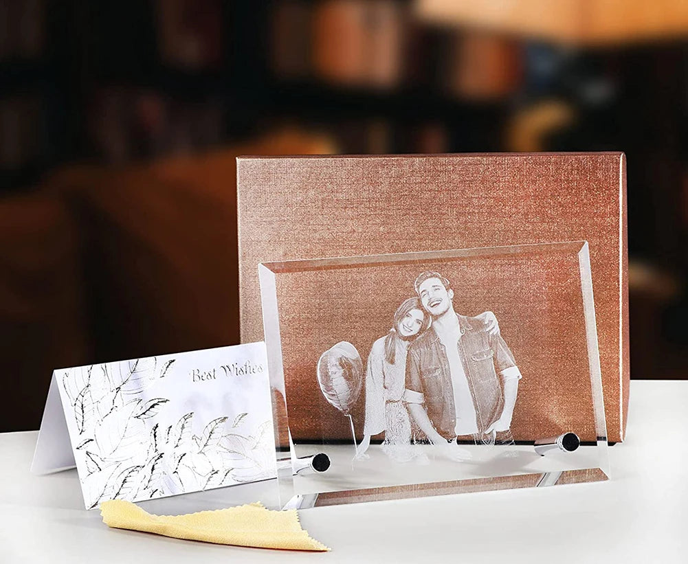 Marco de Cristal con Grabado Láser Personalizado - Regalo Premium