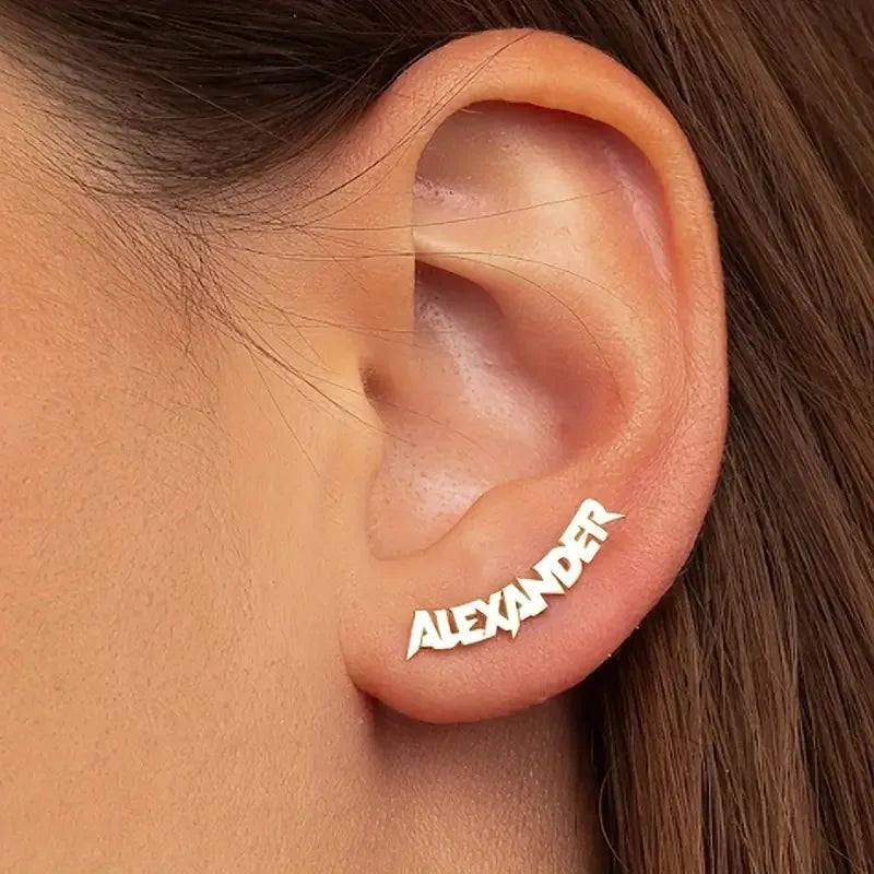 Pendientes Personalizados con Nombre - Acero Inoxidable Estilo Contemporáneo