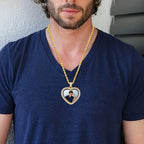 Collar Personalizado con Doble Fotografía - Acero Inoxidable Premium