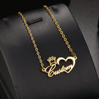 Collar Personalizado con Nombre y Corazón - Acero Inoxidable Premium