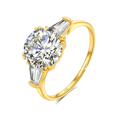Anillo Moissanita 9mm Oro 14K Mujer | Lujo Atemporal VVS1