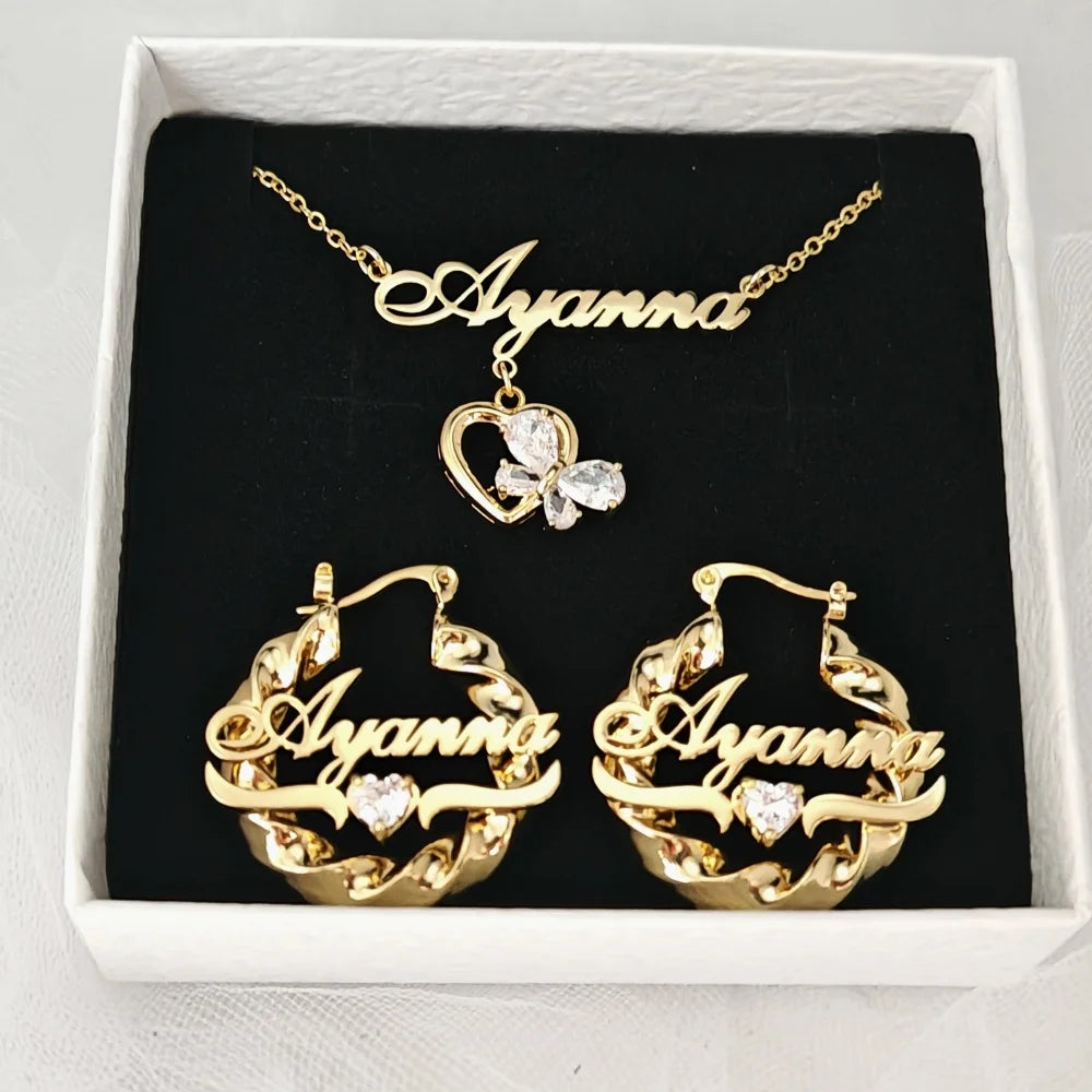 Pendientes Infantiles Enroscados Acero Inoxidable Oro | Conjunto Niña Seguro
