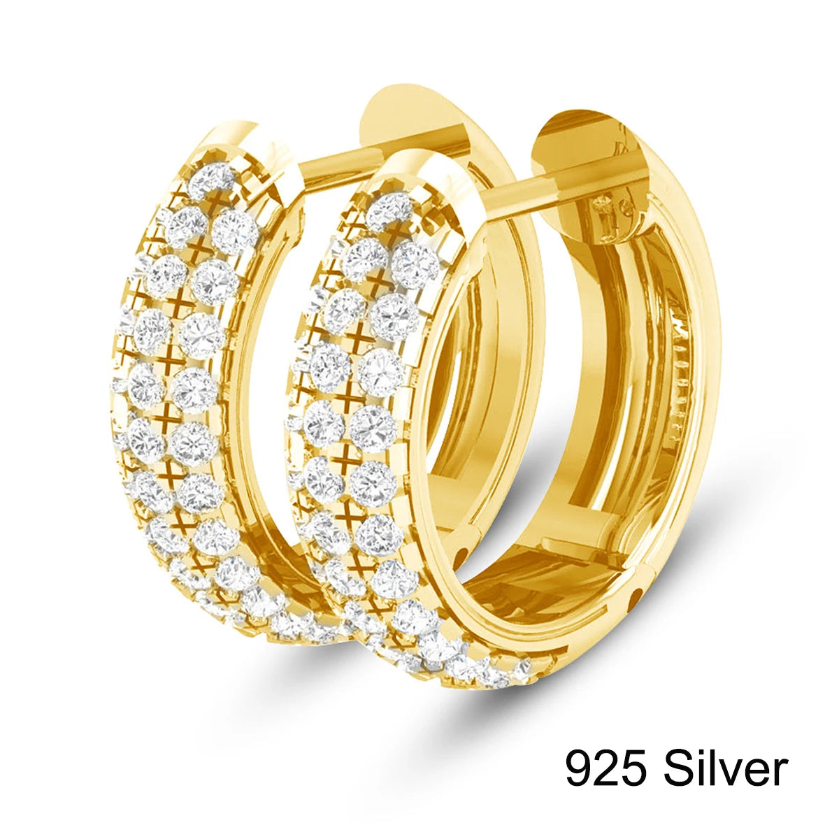 Aros de Moissanita VVS1 Oro Blanco 18K | Pendientes Lujo Kirin Palace