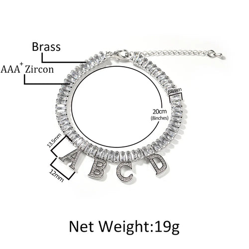 Brazalete Personalizado con Nombre en Circón Cúbico