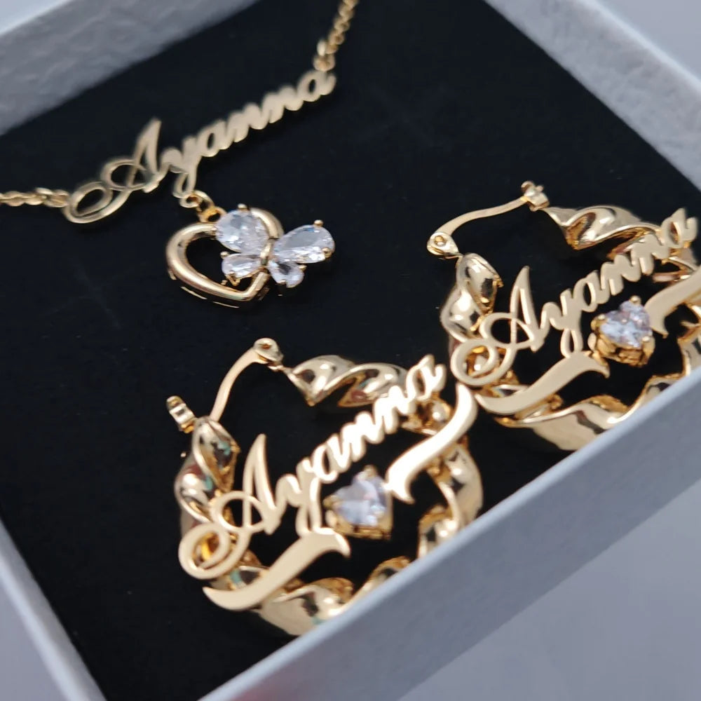 Pendientes Infantiles Enroscados Acero Inoxidable Oro | Conjunto Niña Seguro