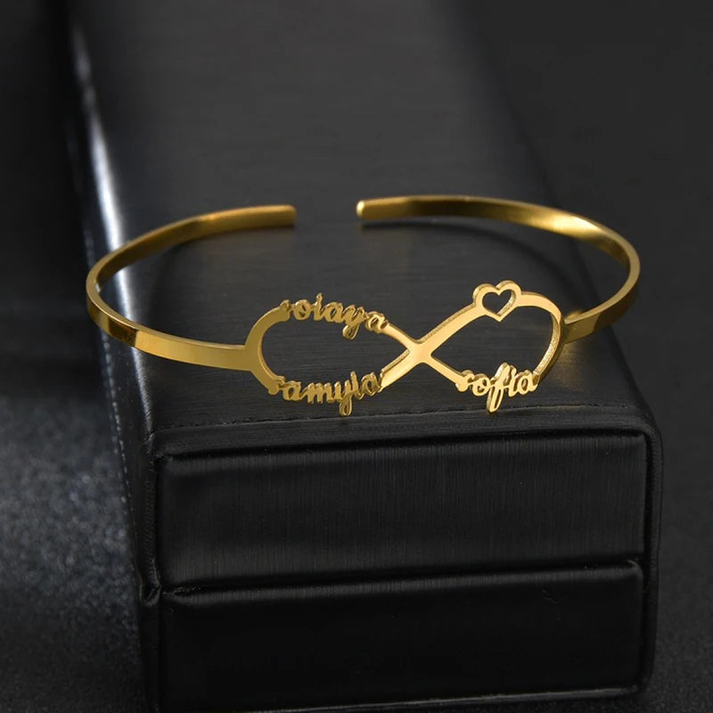 Brazalete Personalizado con Nombre | Acero Inoxidable Premium