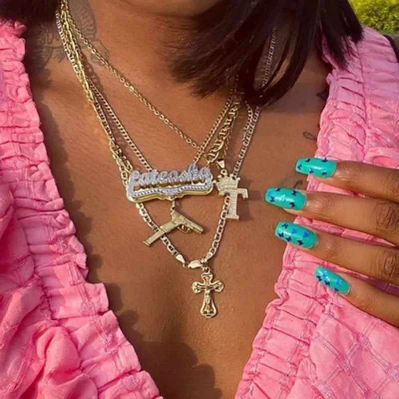 Collar Personalizado con Nombre - Placa 3D Doble Capa