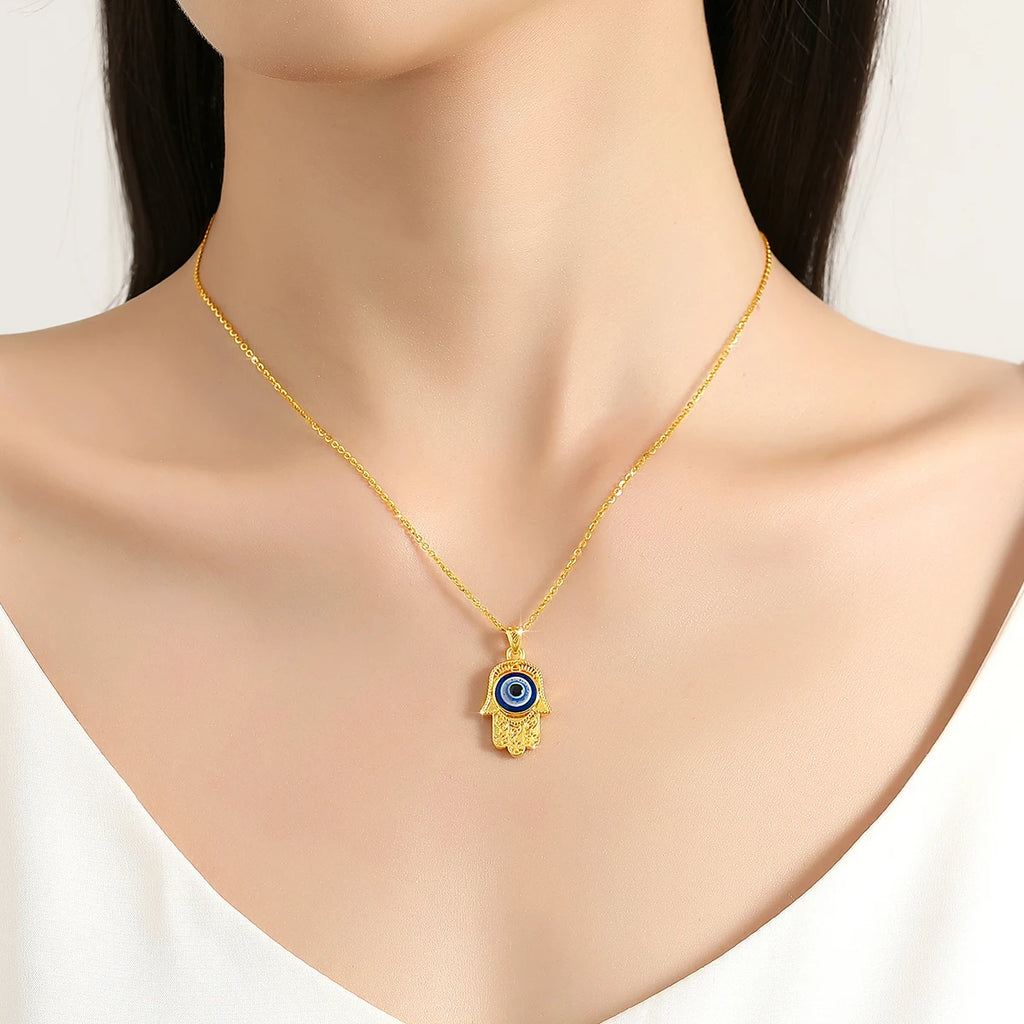 Collar Mal de Ojo Oro 18K Certificado AU750 | Joyería Lujo Protección Mujer