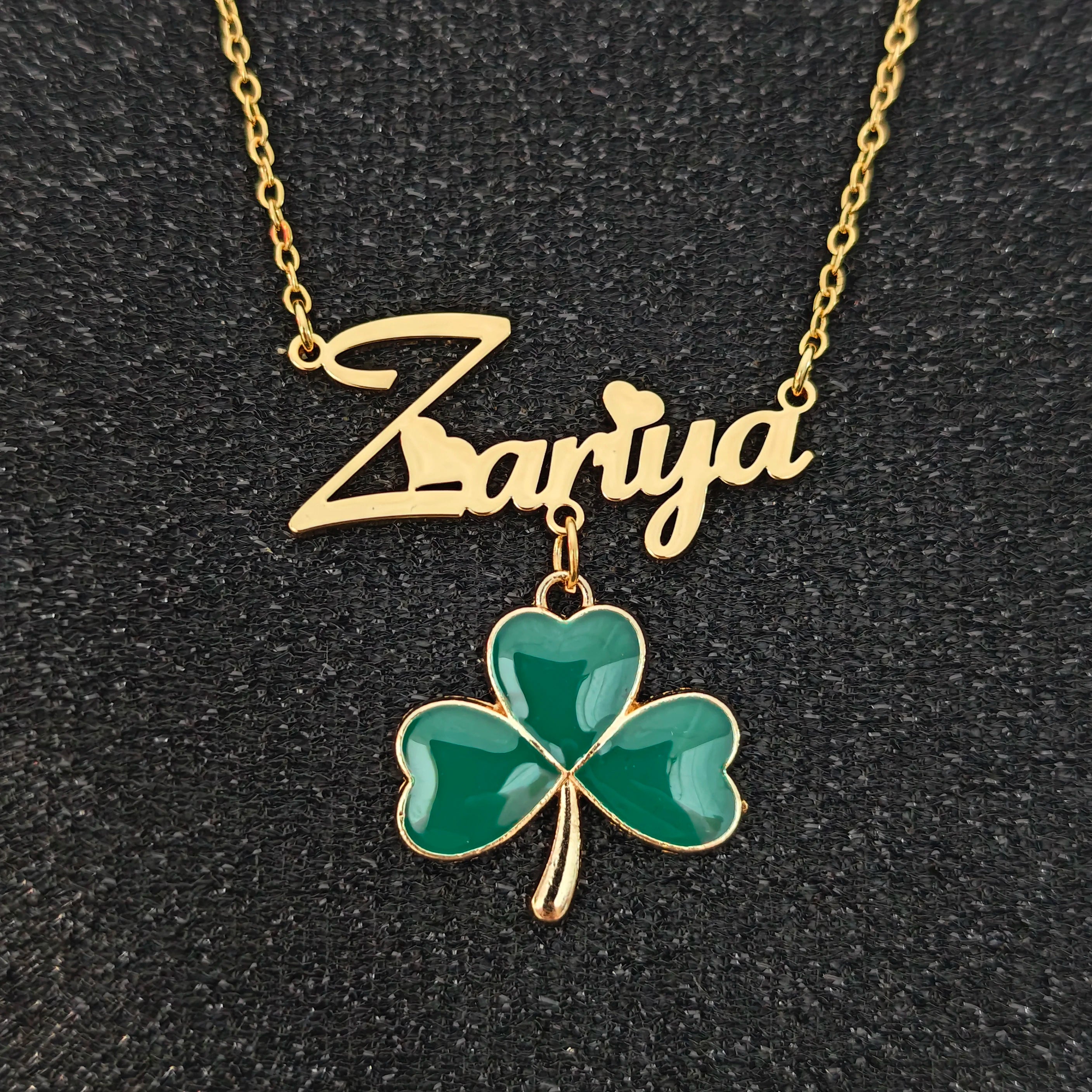 Collar Trébol DUOYIN Acero Inoxidable Oro 18K | Conjunto Joyería Mujer