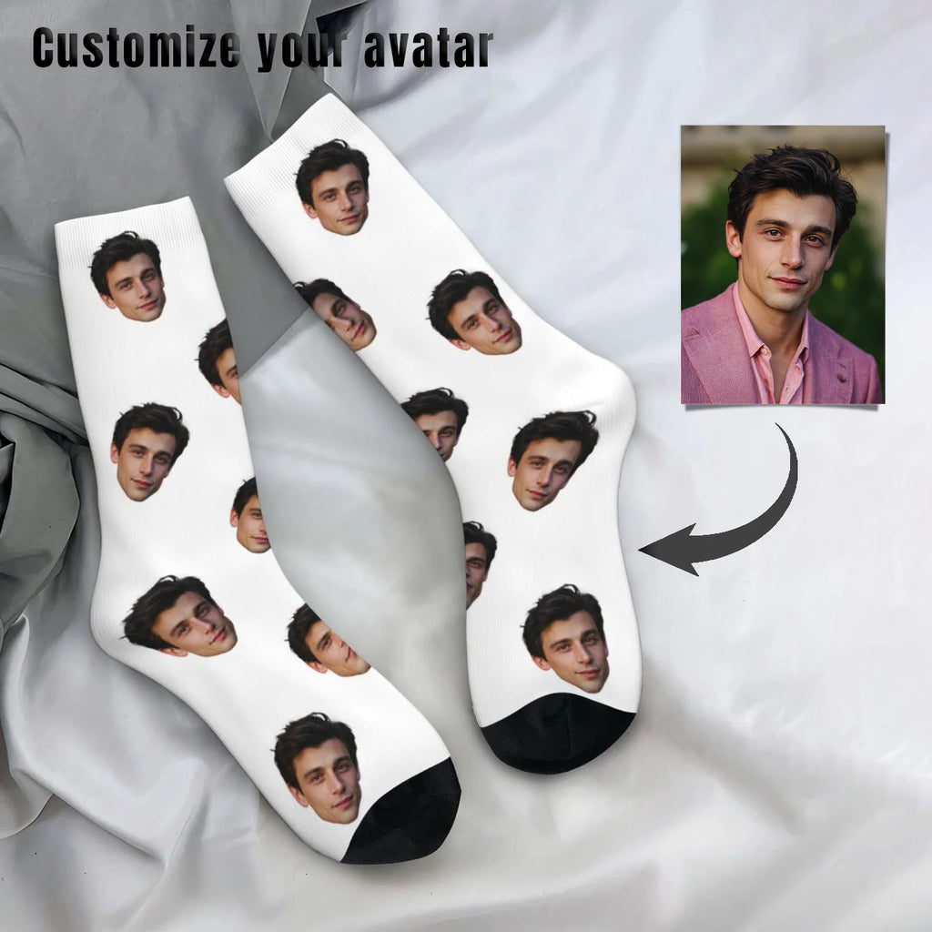 Calcetines Personalizados con Tu Foto - Diseño Único en Forma de Cara
