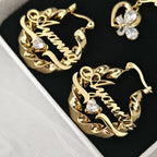 Pendientes Infantiles Enroscados Acero Inoxidable Oro | Conjunto Niña Seguro