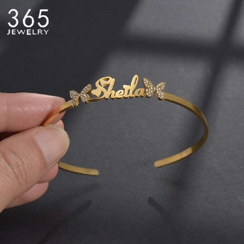 Brazalete Personalizado con Nombre | Acero Inoxidable Premium