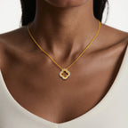 Collar Trébol 4 Hojas Oro Amarillo con Moissanita | Joyería Lujo Buena Suerte
