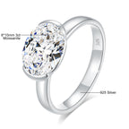 Anillo Moissanita 3CT Oro 14K Ovalado VVS1 Mujer | Compromiso Certificado
