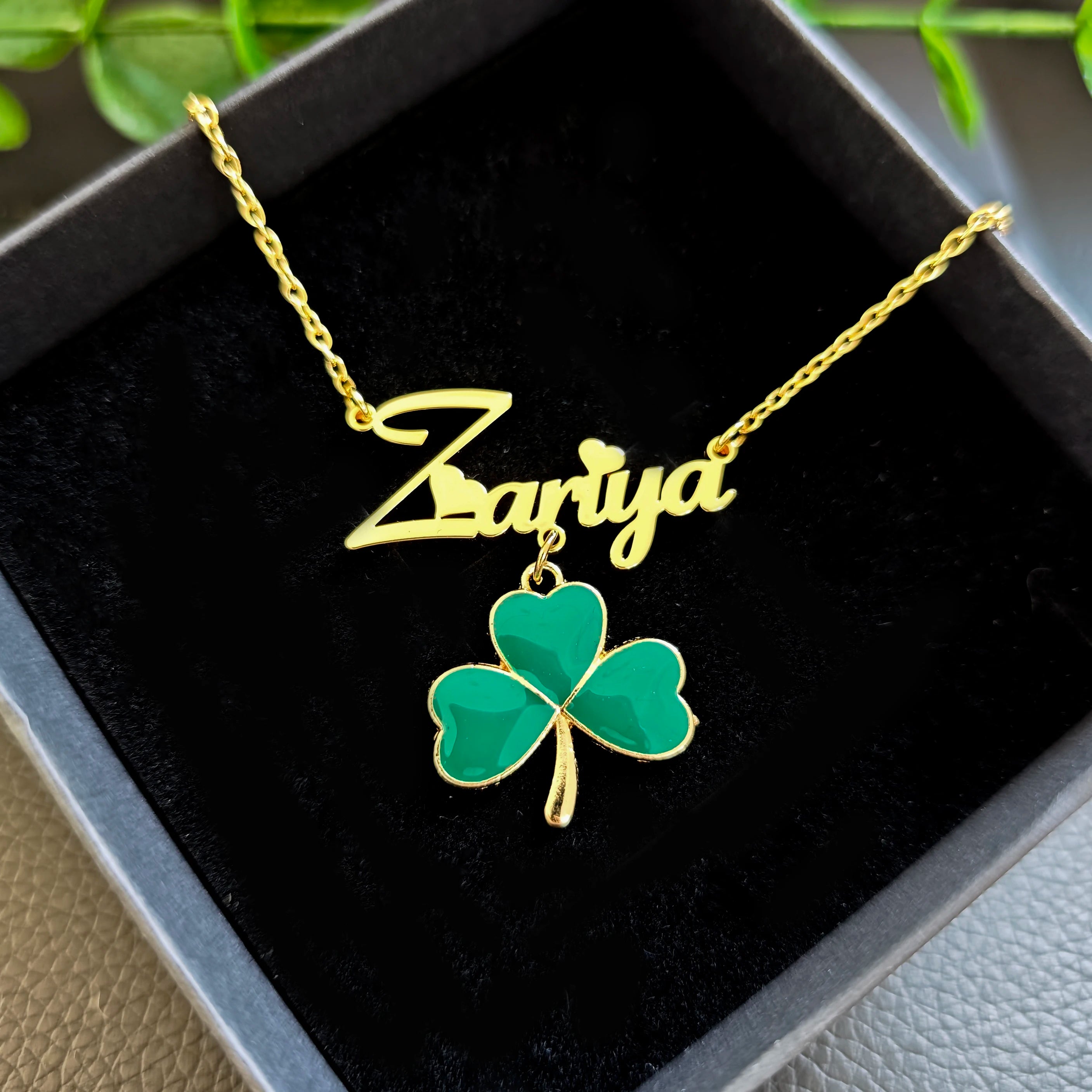 Collar Trébol DUOYIN Acero Inoxidable Oro 18K | Conjunto Joyería Mujer