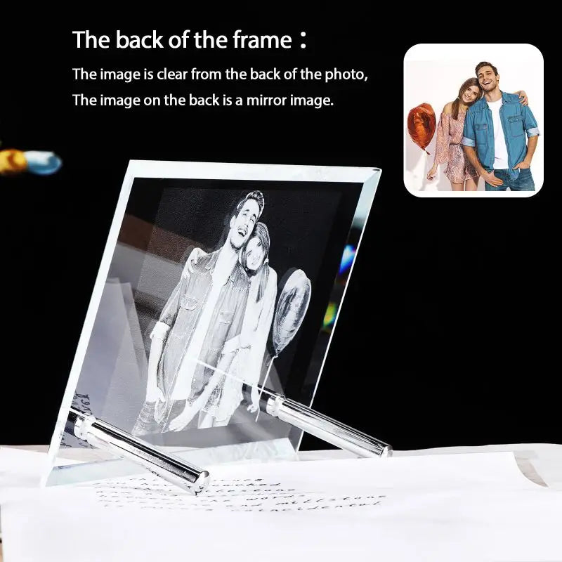 Marco de Cristal con Grabado Láser Personalizado - Regalo Premium