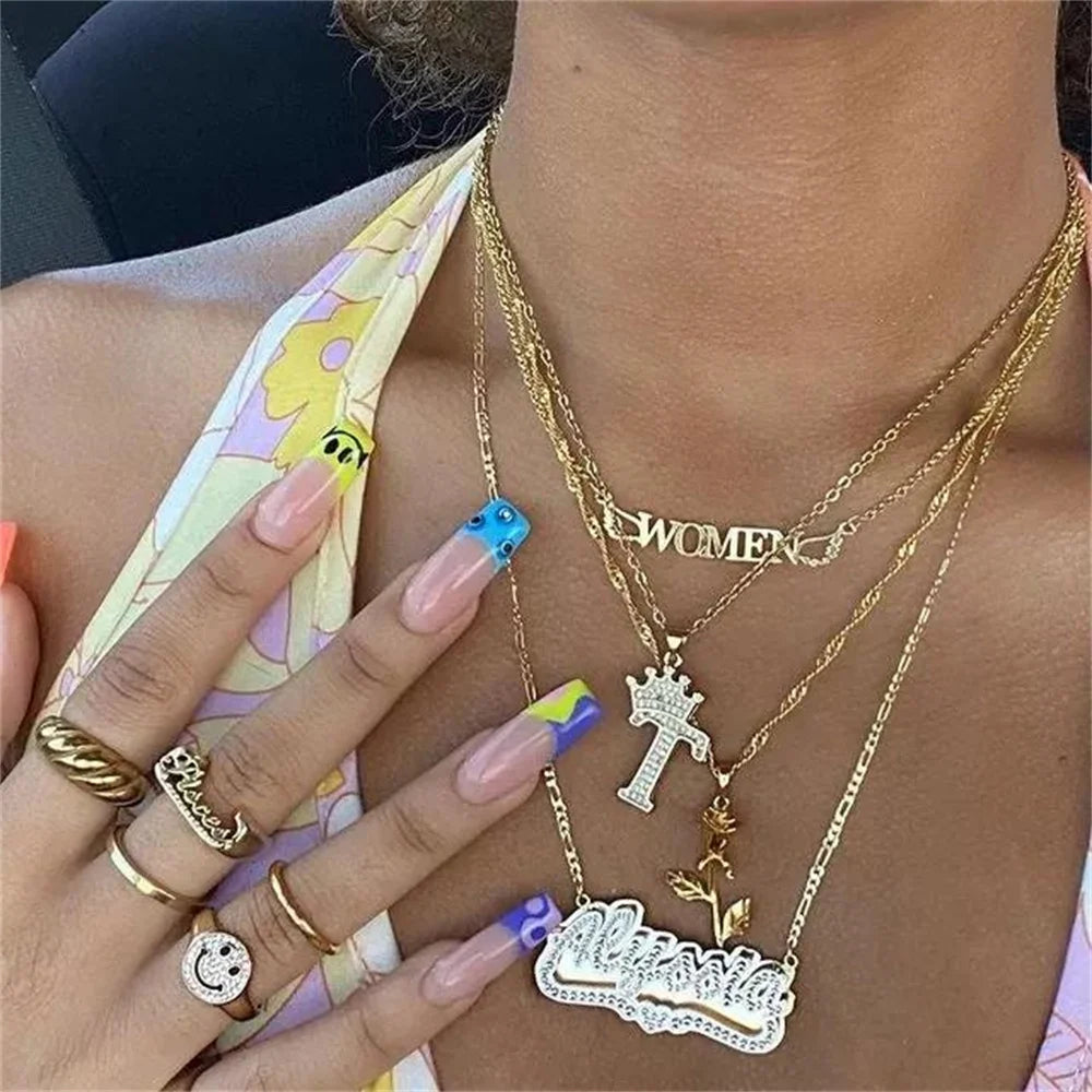 Collar Personalizado con Nombre - Placa 3D Doble Capa