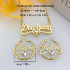 Set Collar y Aros Personalizado con Nombre y Piedra Nacimiento | Detalles con Alma